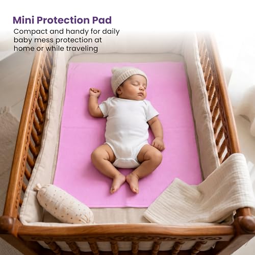MY ARMOR Baby Dry Sheet for New Born Baby, Anti-Piling Waterproof Mattress Protector for Bed (Quick Drying/Extra Absorbent Dry Sheet for Bed) - Pack of 2 (Small 50cm x 70cm), Pink & Sky Blue - Image 3