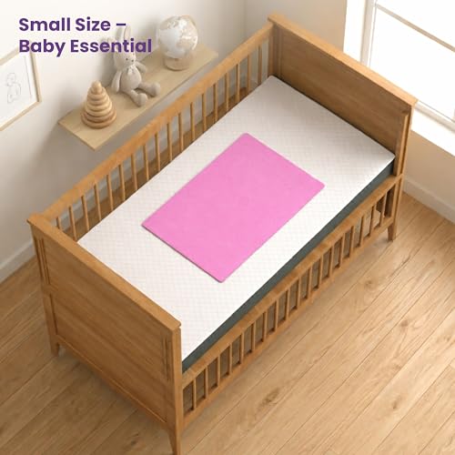 MY ARMOR Baby Dry Sheet for New Born Baby, Anti-Piling Waterproof Mattress Protector for Bed (Quick Drying/Extra Absorbent Dry Sheet for Bed) - Pack of 2 (Small 50cm x 70cm), Pink & Sky Blue - Image 2
