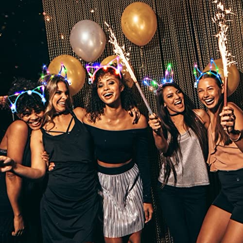 Aniwon LED Headband - 12PCS Light Up Cat Ear, Rabbit Ear, Unicorn Luminous Hair Accessories for Women, Girls, Kids - Christmas, Halloween Party Supplies - Image 2