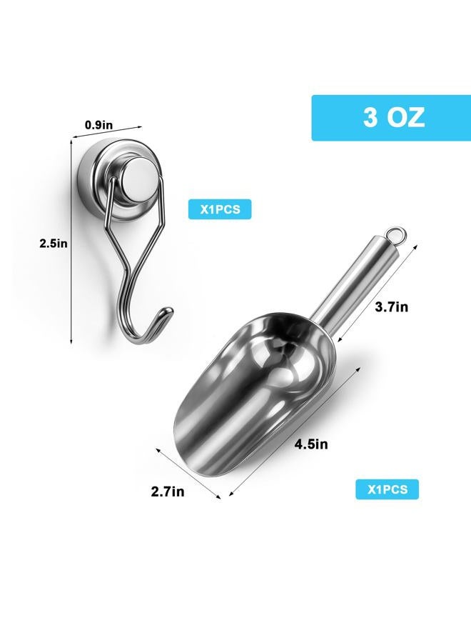 Mity Rain Stainless Steel Ice Scoop for Freezer with Magnetic Hook - Ice Scoop for GE Profile Opal 2.0 Nugget Ice Maker, for Kitchen Bar Party Accessories (3OZ) - Image 2