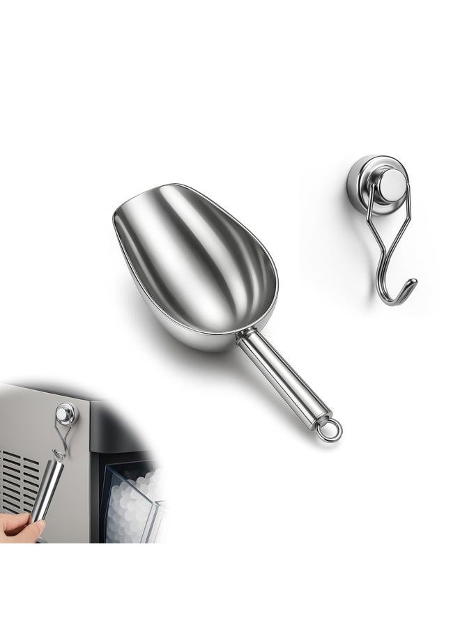 Mity Rain Stainless Steel Ice Scoop for Freezer with Magnetic Hook - Ice Scoop for GE Profile Opal 2.0 Nugget Ice Maker, for Kitchen Bar Party Accessories (3OZ) - Image 1