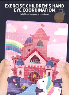 GROIC 2 in 1 Unicorn Maze Toys and Slide Number Puzzle Learning Activities Board, Montessori Klotski Brain Teasers Educational Tool for Kids  - Image 3