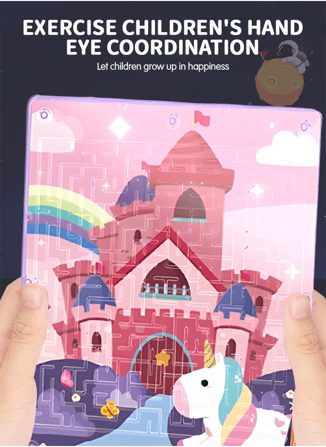 GROIC 2 in 1 Unicorn Maze Toys and Slide Number Puzzle Learning Activities Board, Montessori Klotski Brain Teasers Educational Tool for Kids  - Image 3