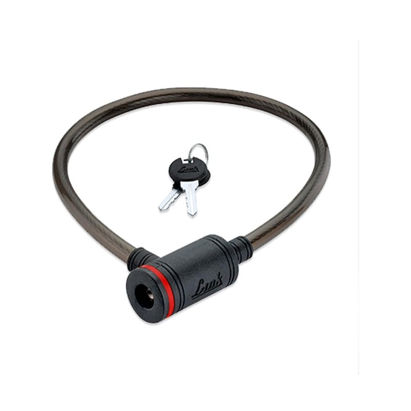 Link قفل كابل فولاذي ثقيل - طول 100 سم، سمك 7 مم، قفل مفتاح مع 2 مفتاح - للدراجات، الدراجات الهوائية، الخوذ، السكوترات، الأبواب (عبوة من 1) - Image 1