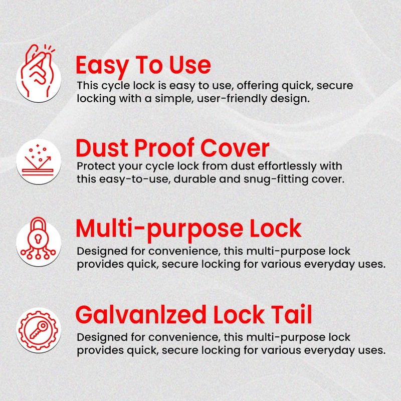 Link قفل كابل فولاذي ثقيل - طول 100 سم، سمك 7 مم، قفل مفتاح مع 2 مفتاح - للدراجات، الدراجات الهوائية، الخوذ، السكوترات، الأبواب (عبوة من 1) - Image 4