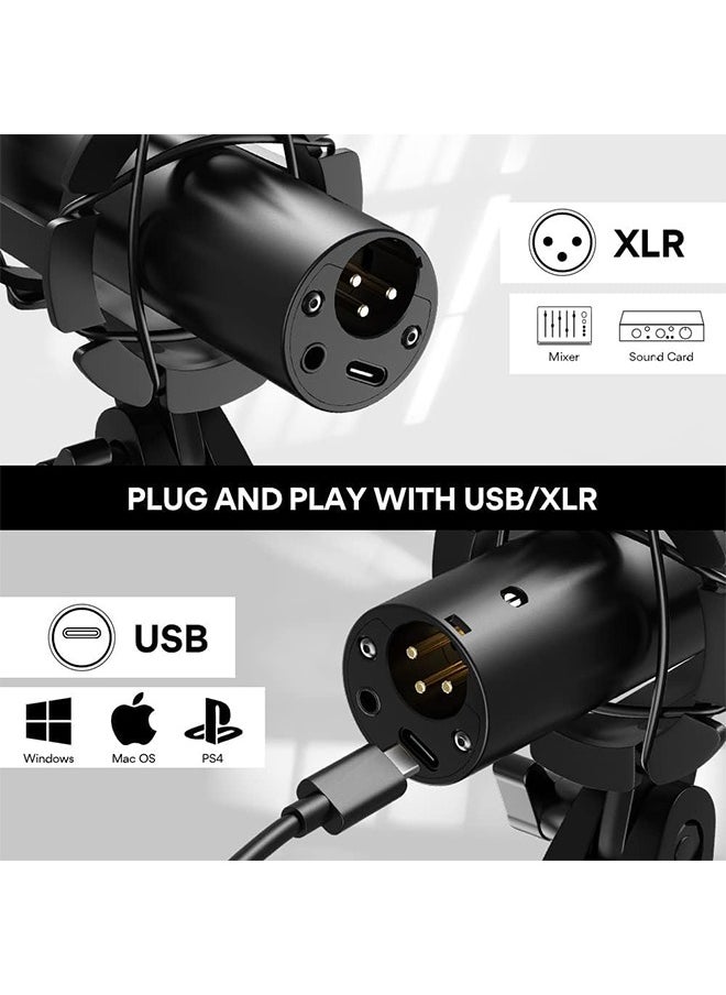 Maono - MAONO USB/XLR Podcast Dynamic Microphone, Studio Mic Kit with Volume Control, Shock Mount, Pop Filter, Ideal for Vocal, Instruments Recording, Voice Over, Live Streaming (HD300T) - Image 1
