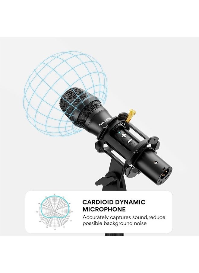 Maono - MAONO USB/XLR Podcast Dynamic Microphone, Studio Mic Kit with Volume Control, Shock Mount, Pop Filter, Ideal for Vocal, Instruments Recording, Voice Over, Live Streaming (HD300T) - Image 1