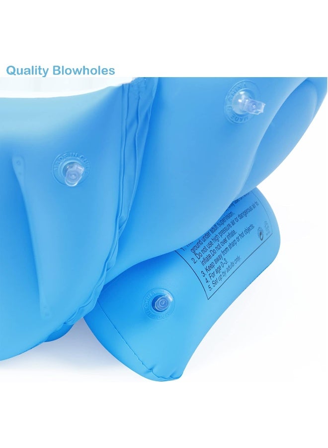 PandaEar Baby Inflatable Bathtub, Portable Travel Baby Infant Bath Tub Toddler Bathtub with Air Pump, Foldable Non-Slip Shower Basin Mini Air Swimming Pool for Newborn (Blue) - Image 5