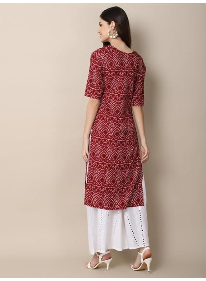 Pinkmint store Women's Crepe Print Straight Kurta [Pack of 6] 2XL - Image 5