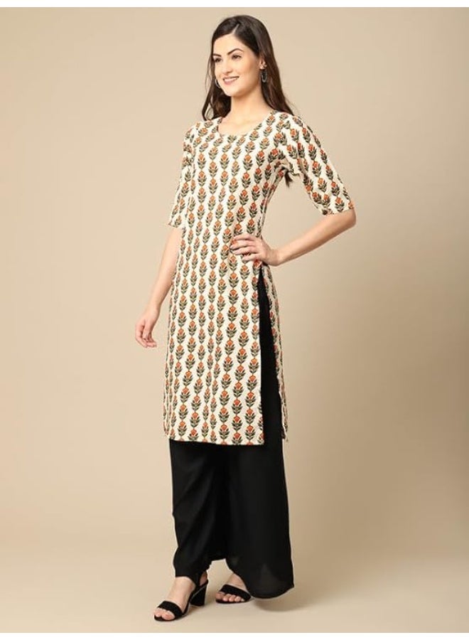 Pinkmint store Women's Crepe Print Straight Kurta [Pack of 6] 2XL - Image 2
