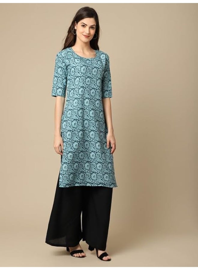 Pinkmint store Women's Crepe Print Straight Kurta [Pack of 6] 2XL - Image 4