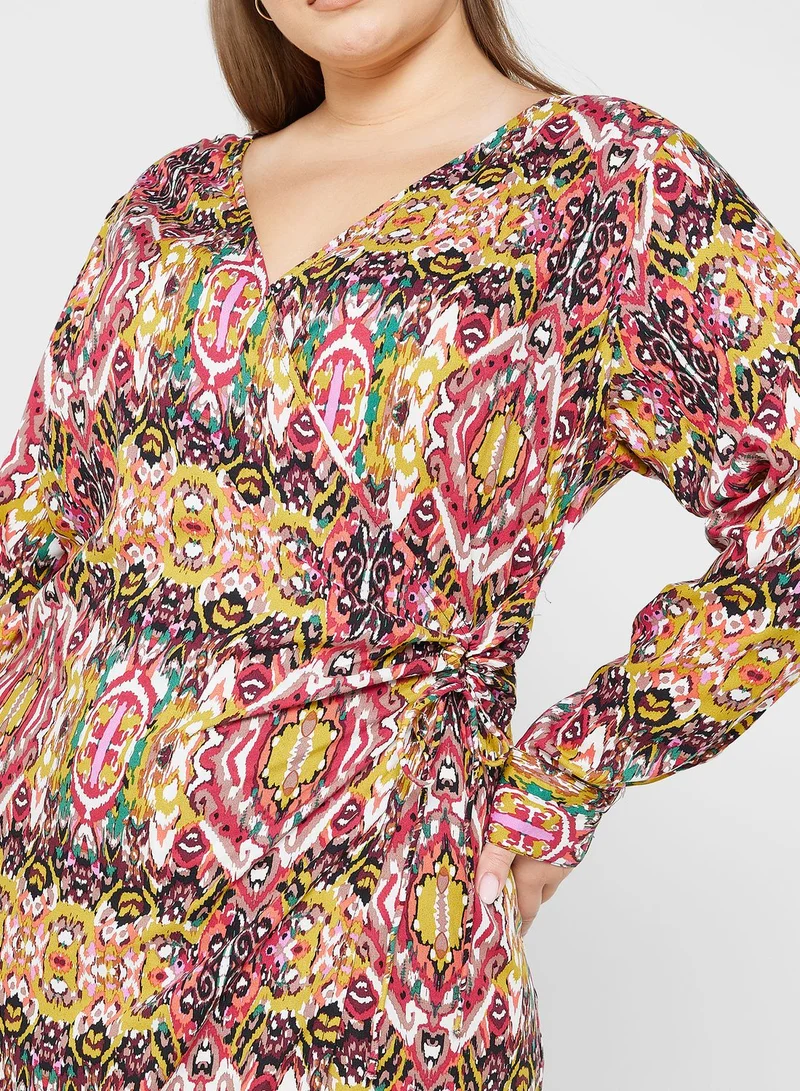 Only Carmakoma V-Neck Printed Dress