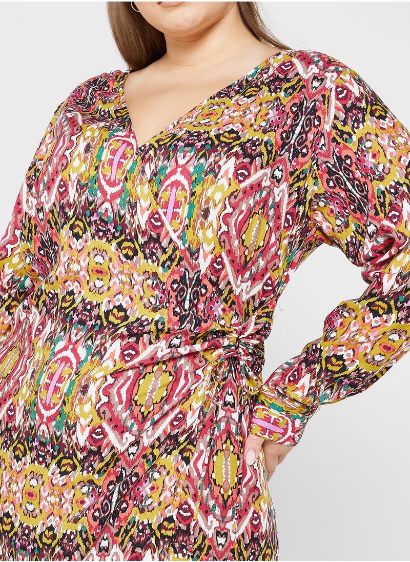 Only Carmakoma - V-Neck Printed Dress - Image 1