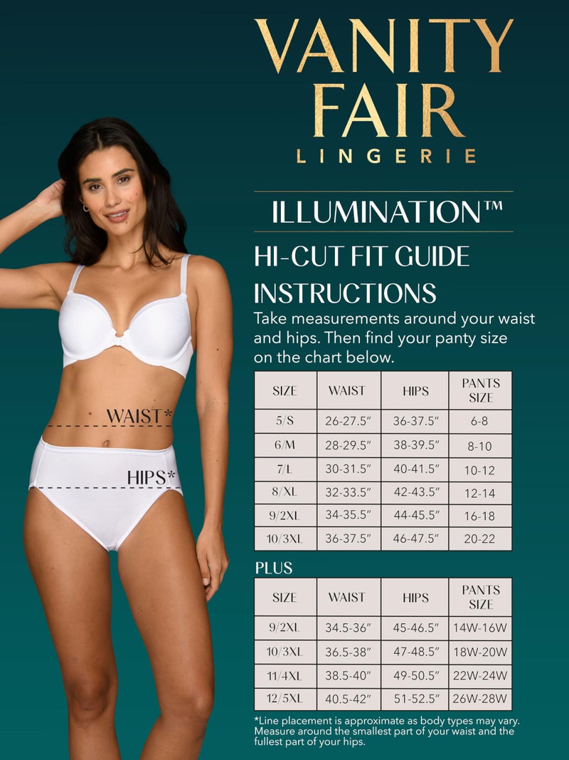 Vanity Fair Women's Illumination Hi Cut Panties (Regular & Plus Size), Midnight Black, 9 - Image 5