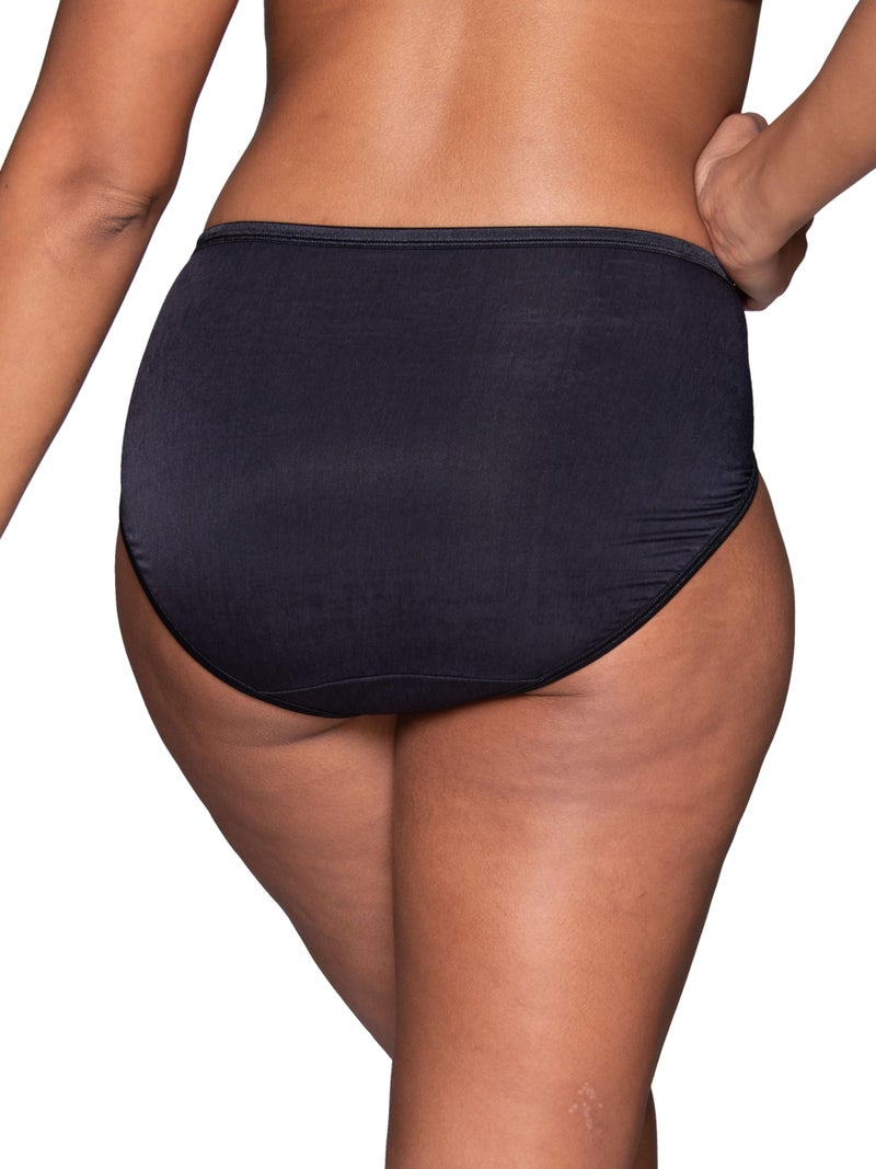 Vanity Fair Women's Illumination Hi Cut Panties (Regular & Plus Size), Midnight Black, 9 - Image 3