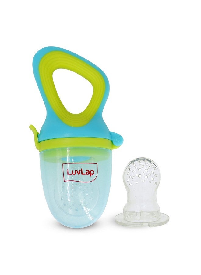 Luvlap مُغذي الطعام/الفواكه السيليكوني مع شبكة إضافية، مصاصة/مغذي ناعم، لعبة عضّ للأطفال الرضع، رضيع، أزرق أنيق، خالي من BPA - Image 1