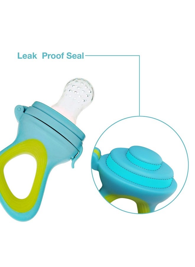 Luvlap مُغذي الطعام/الفواكه السيليكوني مع شبكة إضافية، مصاصة/مغذي ناعم، لعبة عضّ للأطفال الرضع، رضيع، أزرق أنيق، خالي من BPA - Image 5