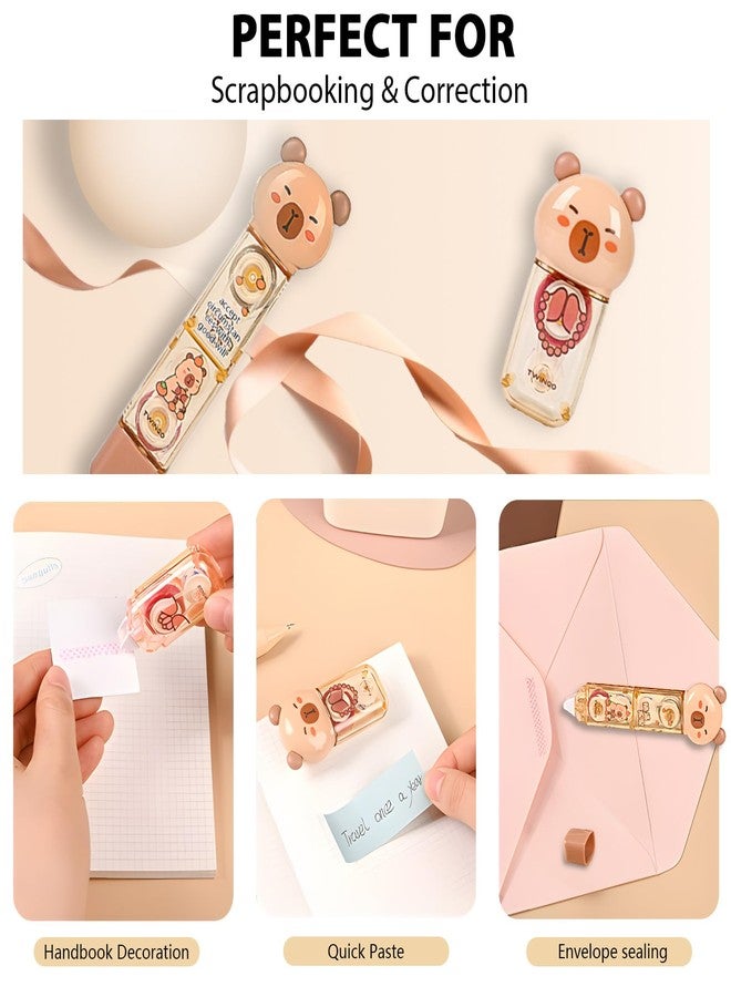 Daphilly Capybara Stationery Set,Cute Capybara School Supplies,Kawaii Japanese Stationery Birthday GIFS, Includes Pencil Sharpener,Eraser, Correction Tape, Ruler, Capybara Stickers, for Office School Supplies - Image 5