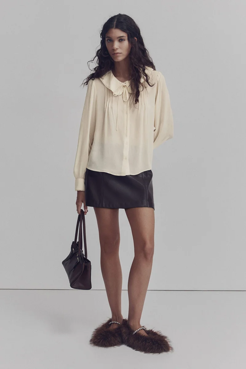 H&M Collared viscose blouse