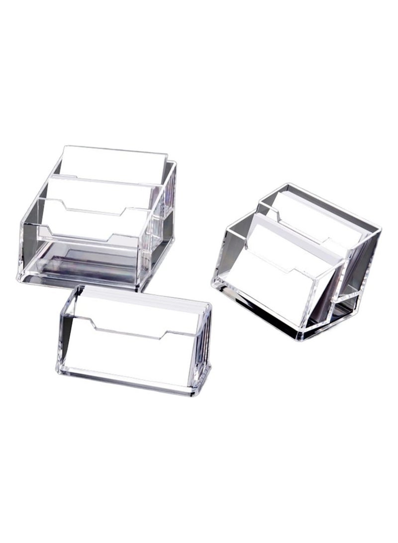 Rubik حامل بطاقات الأعمال الأكريليكي الشفاف، ثلاث حجرات، سعة 180 بطاقة للمعارض والمؤتمرات - Image 4