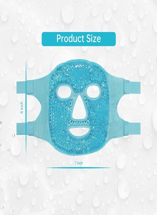 BSITFOW Face Ice Pack, Reusable Ice Face Mask, Gel Bead Cold Face Eye Mask, Hot Cold Compress for Puffiness, Facial Routine, Post-Surgical Recovery, Headache, Skin Care, Post Laser Care (Blue) - Image 2