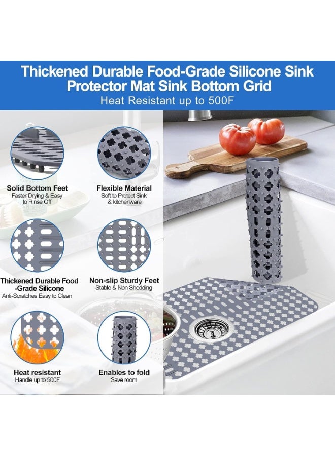 KINGMAZI Silicone Sink Mat, 25"x13" Sink Protectors for Kitchen,Non-Slip Folding Grates for Bottom of Farmhouse Stainless Steel Porcelain Sink, DIY Silicone Can Be Cut to Any Size - Image 4