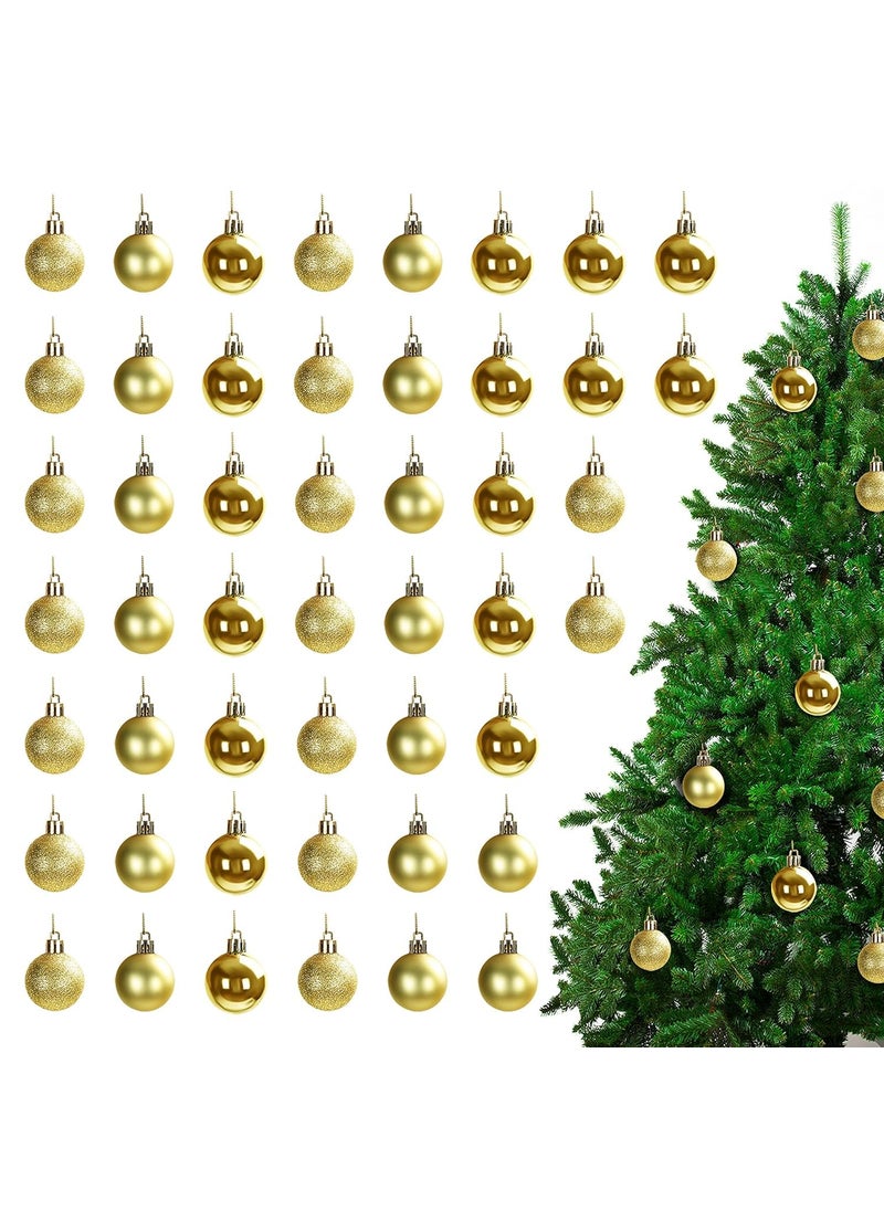 Lazybeee Lazybeee 48Pcs Christmas Tree Decorations 35cm Baubles Set Matte Designed Glitter Hanging Balls with StringXmas New Year Decoration Ornament Item for Home Office Church Gold  - Image 1