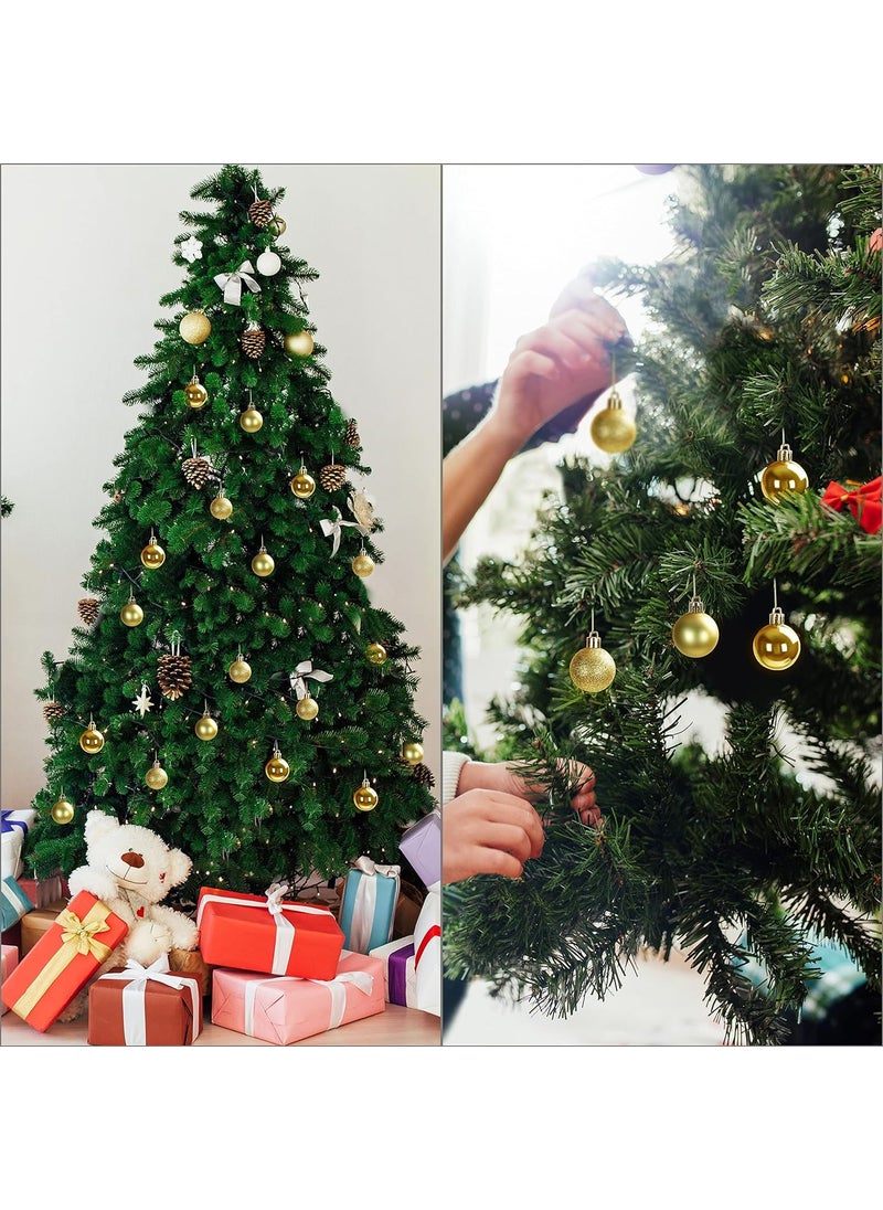 Lazybeee Lazybeee 48Pcs Christmas Tree Decorations 35cm Baubles Set Matte Designed Glitter Hanging Balls with StringXmas New Year Decoration Ornament Item for Home Office Church Gold  - Image 3