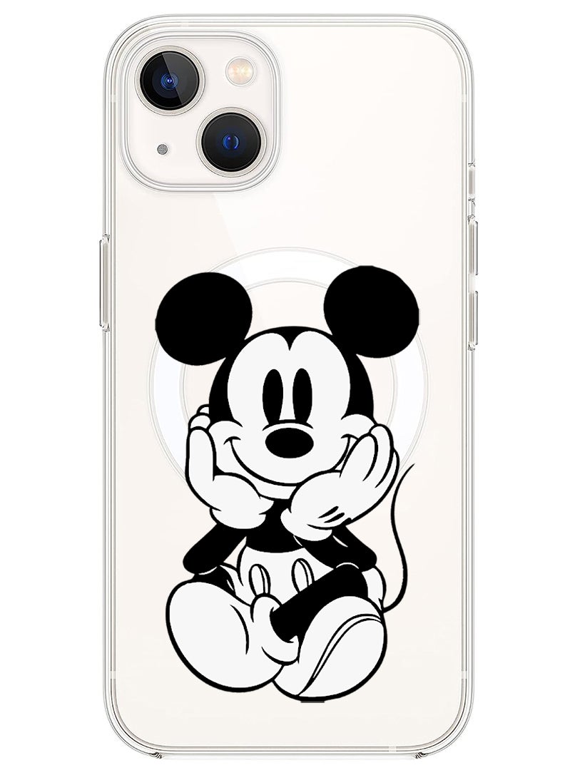 Theodor Magnetic Case for iPhone 14 6.1-inch Compatible with MagSafe Wireless Charging, Shockproof Phone Bumper Cover Mickey sitting  - Image 1