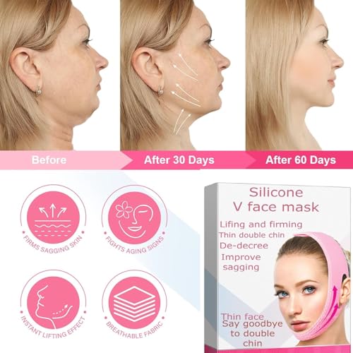 SWAMINE Silicone V-Line Face Mask for Face Lift | Facial Slimming Bandage for Chin & Cheek | Double Chin sleeping strap Reducer for Women & Men | Skin Tightening Belt for Slim Lift,Jaw Exerciser 1 count - Image 3