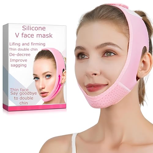 SWAMINE Silicone V-Line Face Mask for Face Lift | Facial Slimming Bandage for Chin & Cheek | Double Chin sleeping strap Reducer for Women & Men | Skin Tightening Belt for Slim Lift,Jaw Exerciser 1 count - Image 1