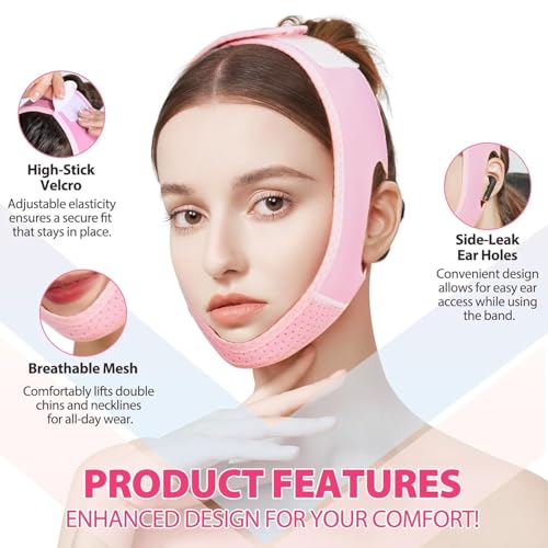 SWAMINE Silicone V-Line Face Mask for Face Lift | Facial Slimming Bandage for Chin & Cheek | Double Chin sleeping strap Reducer for Women & Men | Skin Tightening Belt for Slim Lift,Jaw Exerciser 1 count - Image 5