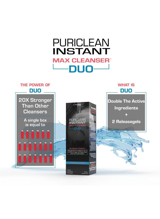 Wellgenix Puriclean Instant Max Cleanser Duo, 20X Stronger Fast Acting Powder & Softgels, Tropical Punch Flavor, Premium Herbal Cleanse Detox, Ideal for Extreme Toxin Levels, 1 Packet & 2 Releasegels - Image 5