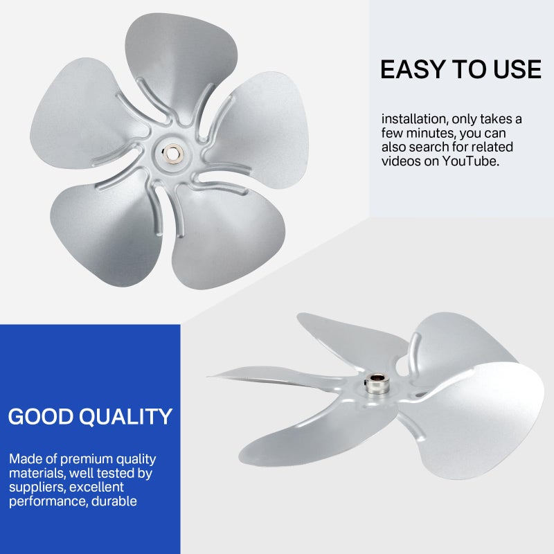 Earthtec FB99100 Attic Fan Blade Propeller 12" 32 Degree 5 Blade for 1/2" shaft - Image 4