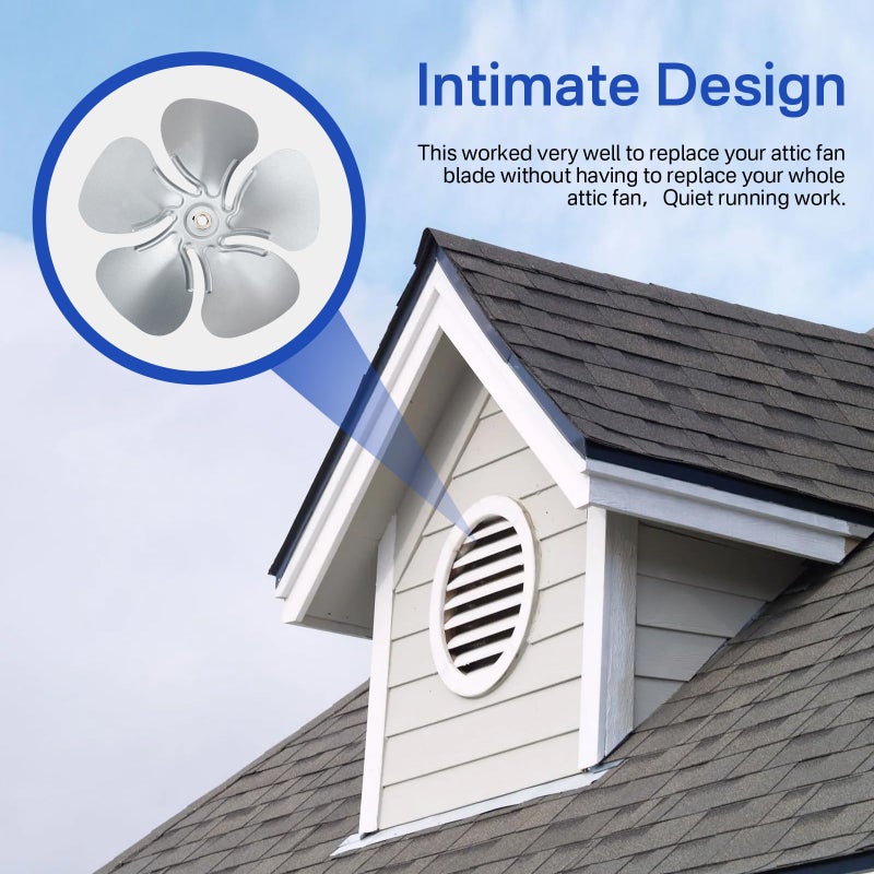 Earthtec FB99100 Attic Fan Blade Propeller 12" 32 Degree 5 Blade for 1/2" shaft - Image 5