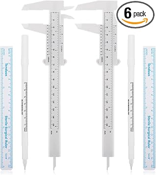 Aster 6Pcs Eyebrow Mapping Tools 2Pcs Eyebrow Measuring Ruler 2Pcs White Marker Pen with 2Pcs Paper Ruler Skin Marker Eyebrow Makeup Position Mark Tools - Image 1