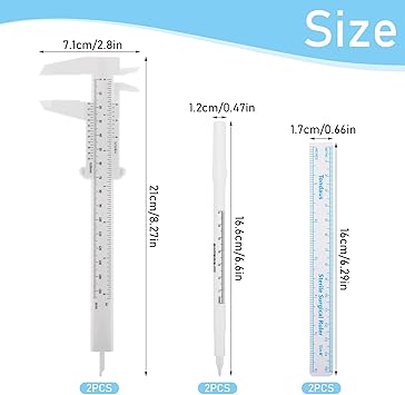 Aster 6Pcs Eyebrow Mapping Tools 2Pcs Eyebrow Measuring Ruler 2Pcs White Marker Pen with 2Pcs Paper Ruler Skin Marker Eyebrow Makeup Position Mark Tools - Image 2