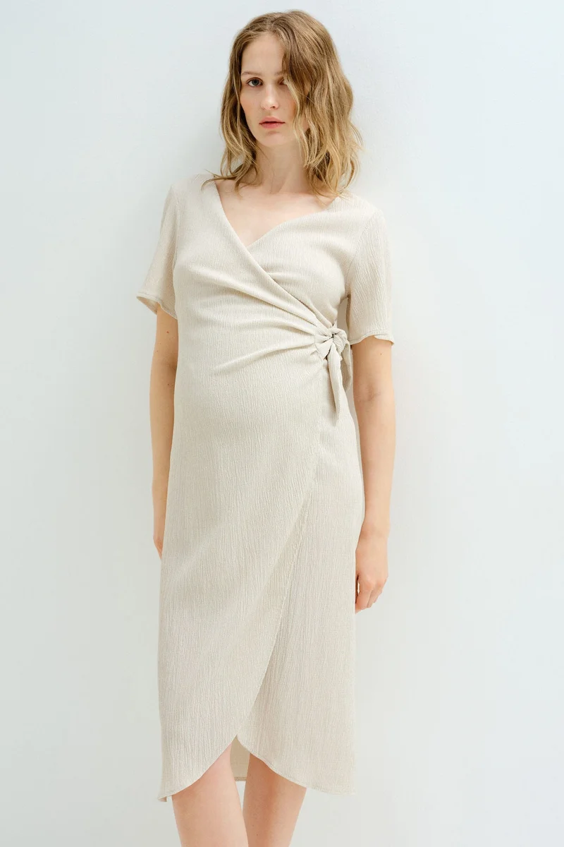 H&M MAMA Crinkled wrap dress