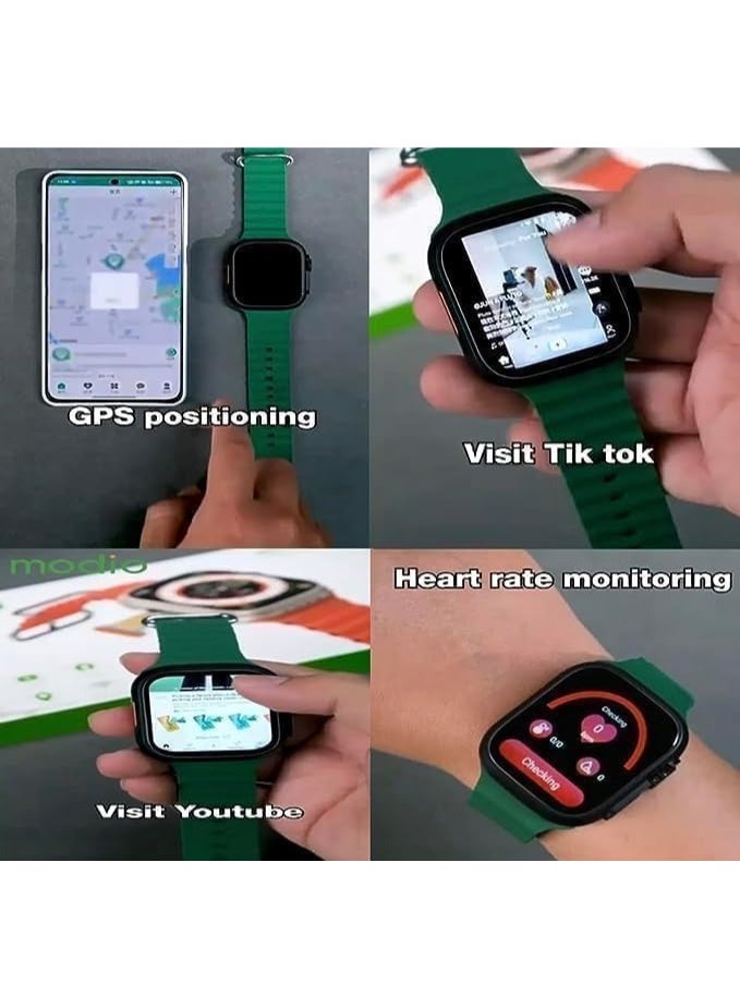 ساعة ذكية أندرويد 4G 5G، واجهة نظام تشغيل أندرويد، تطبيقات مثبتة مسبقًا، شاشة عرض AMOLED، جهاز تتبع اللياقة البدنية والرياضة، خلوي، واي فاي، تطبيق تيك توك إنستغرام عليها، ساعة ببطاقة SIM 64 جيجابايت - Image 2