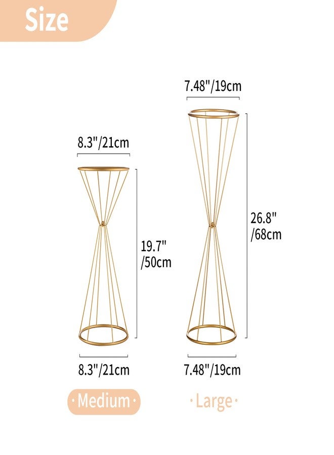 Nuptio Gold Vase for Wedding Centerpieces - 2 Pcs 20 inch Tall Centerpieces for Flowers Home Party Table Decorations - Image 3