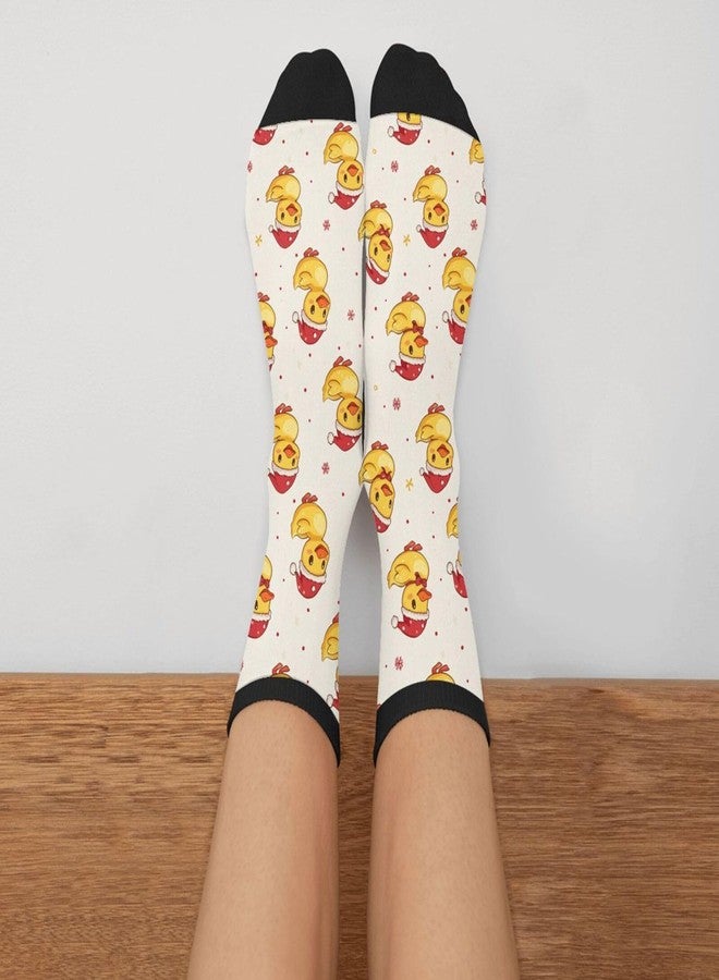 ياتيه جوارب ياتيه المضحكة والمبتكرة برسومات البط في عيد الميلاد، جوارب للجنسين بتصميمات مميزة للرجال والنساء - Image 3
