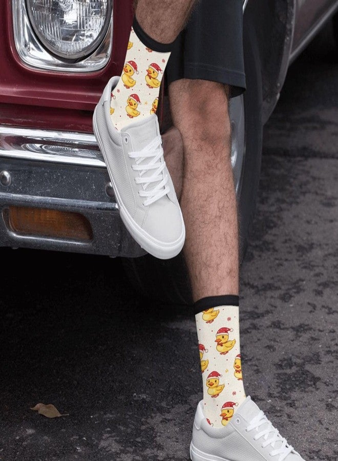 ياتيه جوارب ياتيه المضحكة والمبتكرة برسومات البط في عيد الميلاد، جوارب للجنسين بتصميمات مميزة للرجال والنساء - Image 5