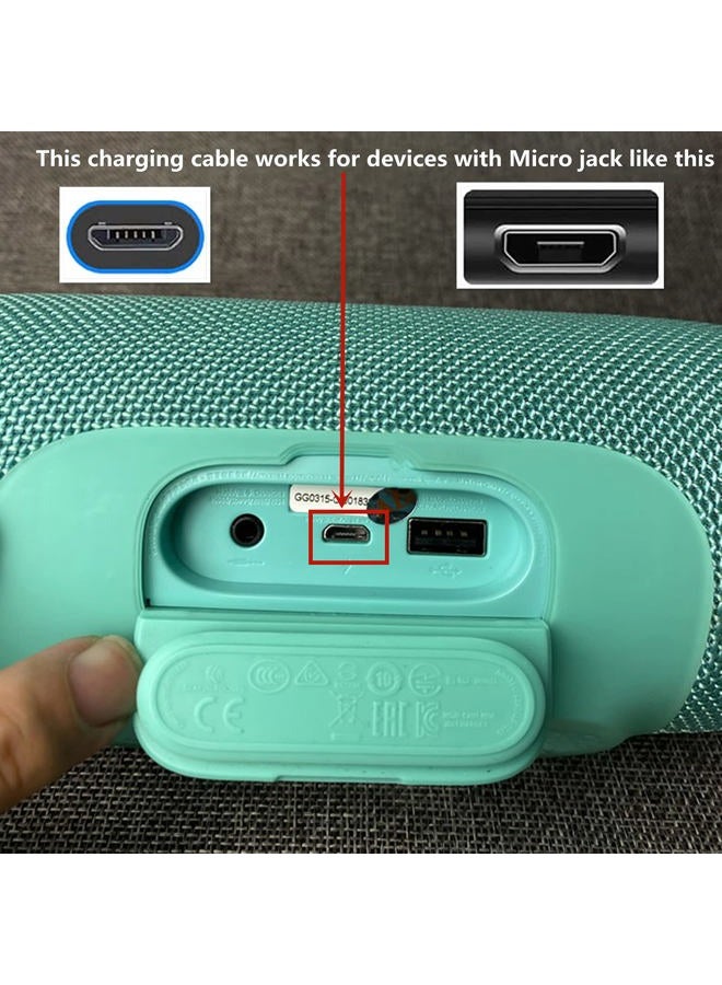 Saipomor كابل استبدال Flip 4 شاحن سريع Micro USB كابل مسطح لمكبر الصوت JBL T500BT JBL Flip3 Clip3 Charge 2+ Charge 3 Pulse 3 بلوتوث لوجيتك UE Boom 22AWG هواتف أندرويد - Image 2