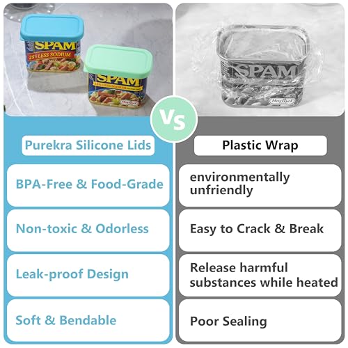 Purekra 2 PCs Silicone Can Lids for SPAM Jalapeño Can | Hormel Spam Can (12 oz), Rectangle Lid for Spam Canned Meat, Food Sealing Lid, Can Cover, Food Storage Cover, Freezer Dishwasher Safe (Can NOT Included) - Image 4