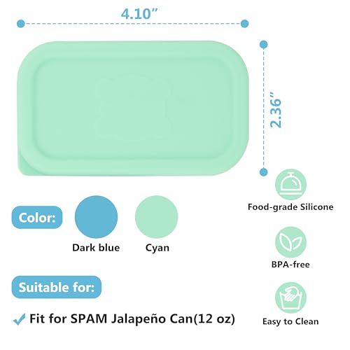 Purekra 2 PCs Silicone Can Lids for SPAM Jalapeño Can | Hormel Spam Can (12 oz), Rectangle Lid for Spam Canned Meat, Food Sealing Lid, Can Cover, Food Storage Cover, Freezer Dishwasher Safe (Can NOT Included) - Image 2