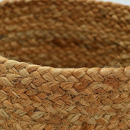 LaVichitra Braided Jute Baskets | Storage Bins Organizer | Laundry, Toys & Planter Basket- Set of 2 (8 Inch) - Image 5
