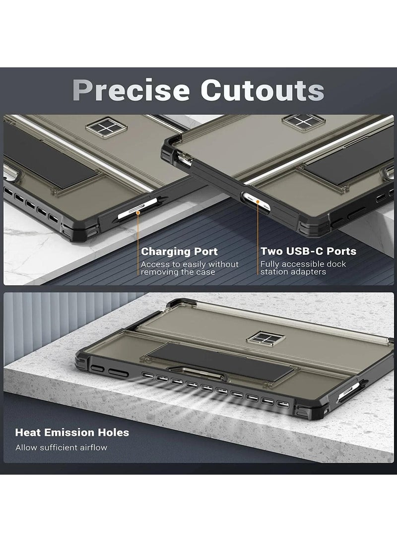 حافظة لسطح برو 9 / برو 9 5 جرام 13 بوصة 2022-الكل في واحد واقية وعرة غطاء متجمد أسود مع مسنده واقية ، متوافق مع نوع غطاء لوحة المفاتيح - Image 4
