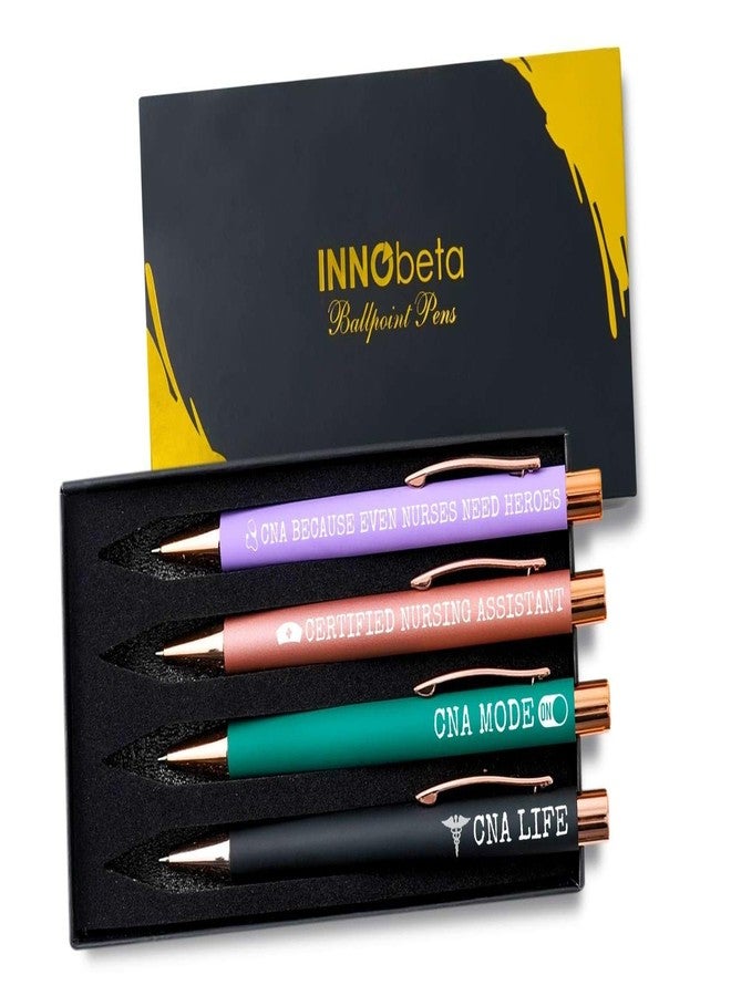 InnoBeta CNA Gifts, Certified Nursing Assistant Pen Set of 4, Funny Inspirational Ballpoint Pens for Nursing Students, Office Tools for CNA & Nurse - Image 1