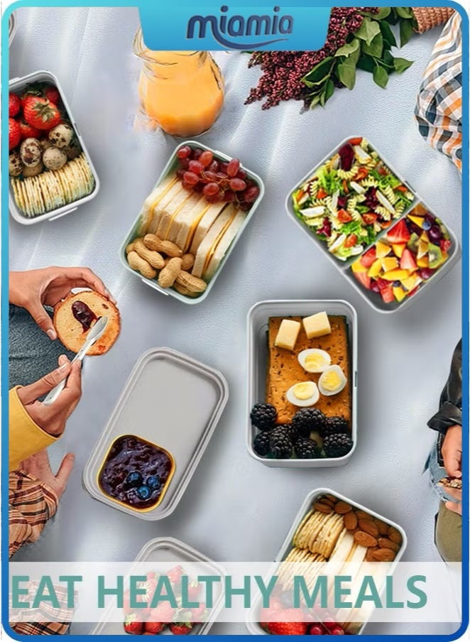 Miamia DIY 2- Layer Leakproof Bento Box-Large Lunch Box with Compartments und Cutlery Set-Food Picks for Lunch Box Containers for Adults-Microwave Food SafeBento Boxes  - Image 5