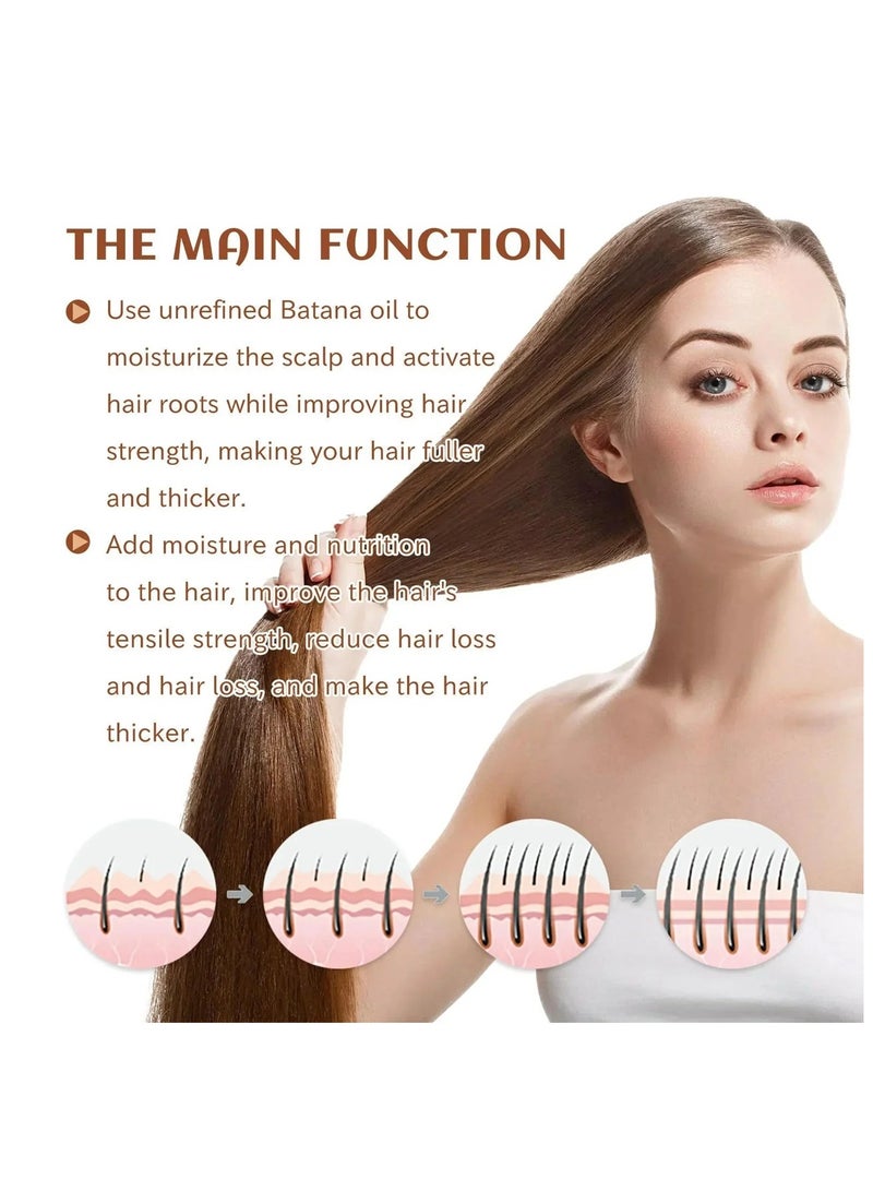 EELHOE Batana Oil for Hair Growth 120ml, 100% Unrefined Batana Hair Oil for Thicker Fuller Hair, Deep Nourishing Hair Treatment for Dry Damaged Hair, Strengthening Moisturizing Scalp & Hair Care - Image 5